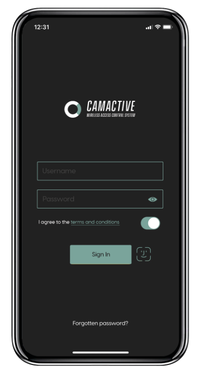 CAMACTIVE App - login
